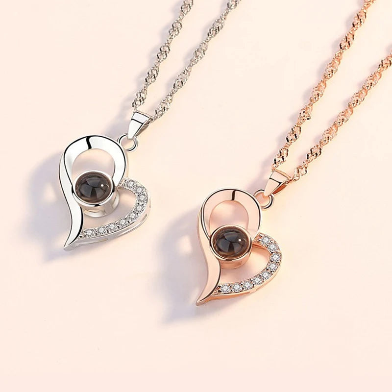 The Language of Love: Juniper Jay Heart Projection Necklace Gold 2